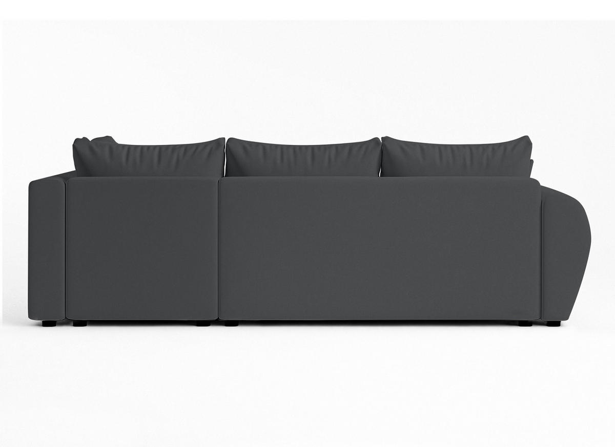 ECKSOFA L Form Malatya MAX Dunkelgrau 246/145/80 cm stilvolle mit Schlaffunktion R - Dunkelgrau/Schwarz, Kunststoff/Textil (235/175cm) - AX Living