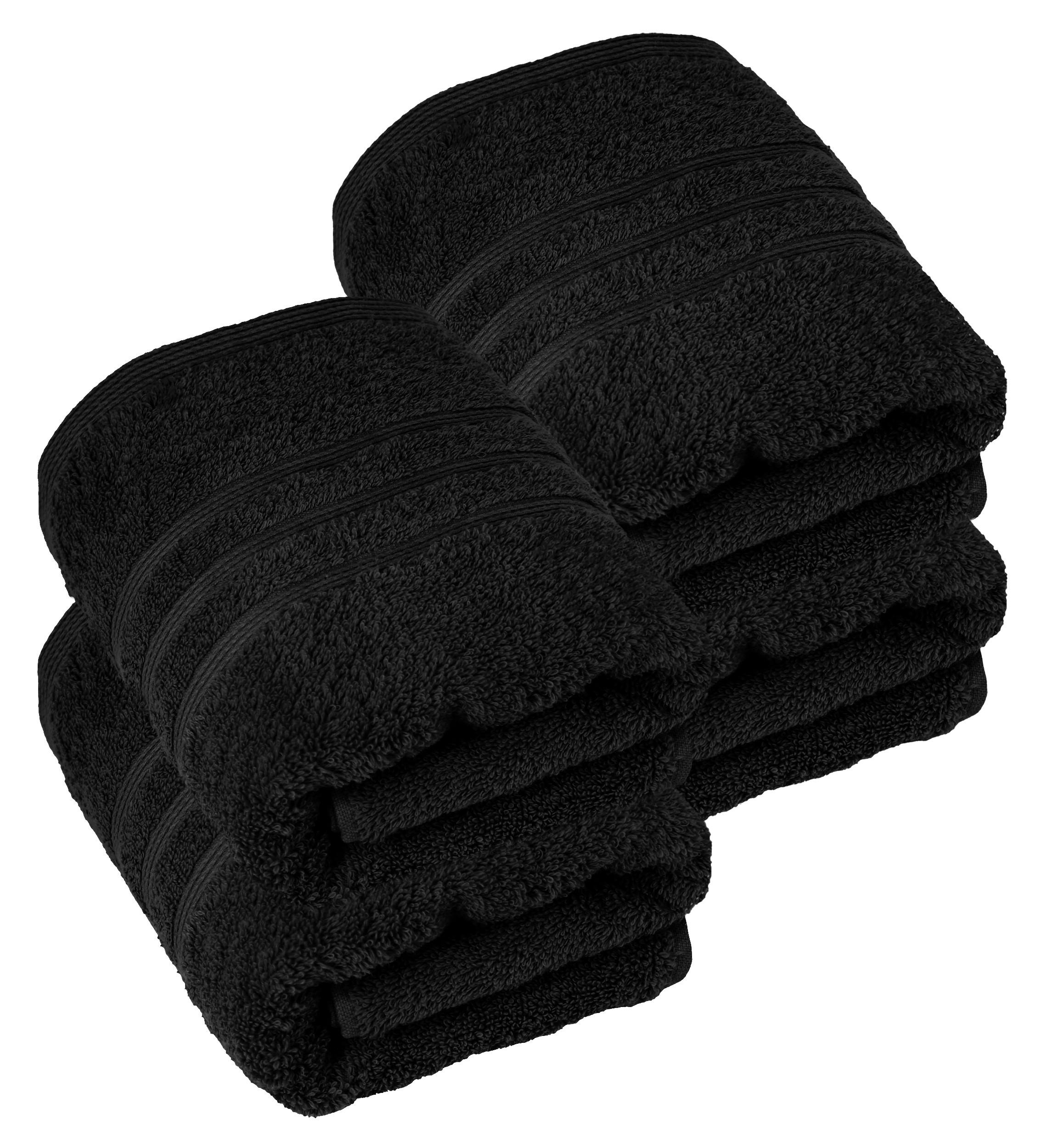 HANDTUCH 50x100 cm London Schwarz 4er Set - Schwarz, Textil (50/100cm) - Lashuma