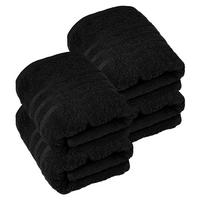 HANDTUCH 50x100 cm London Schwarz 4er Set - Schwarz, Textil (50/100cm) - Lashuma