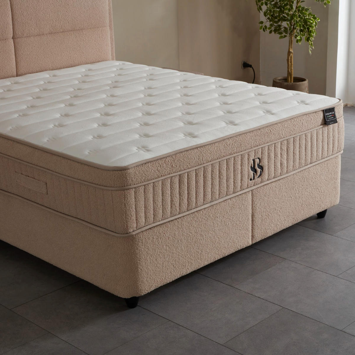 BOXBETT LUCCE Bett boxspringbett 180x200 mit matratze - Hellrosa, Holz (180/200cm)