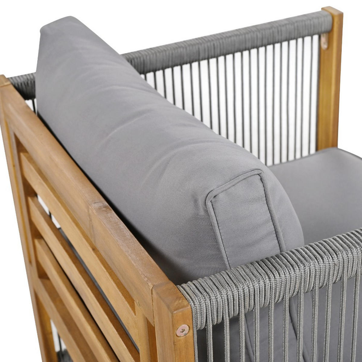 LOUNGEGARNITUR mit bequemem Kissen，Akazie, grau - Grau, Holz - KOMHTOM