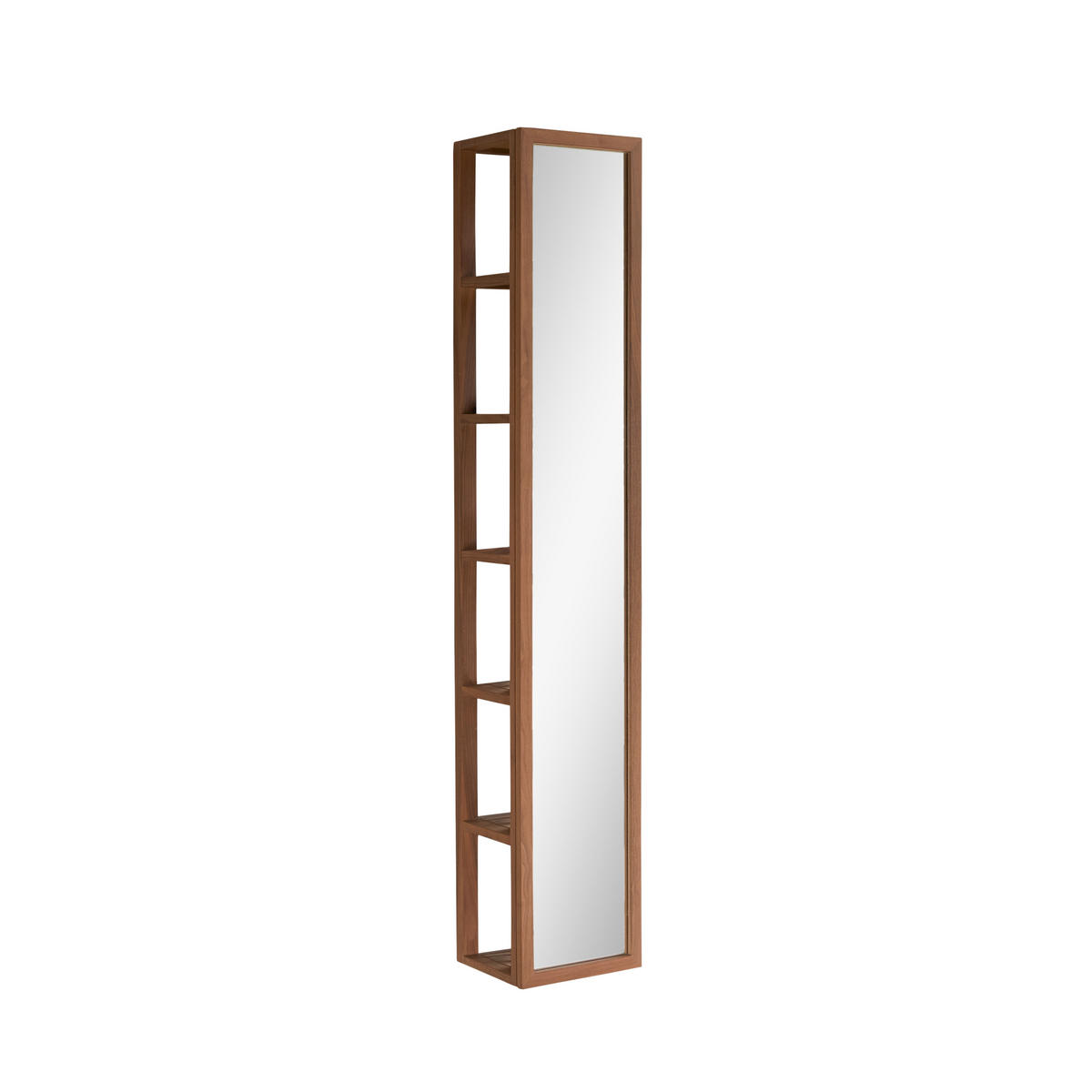 HOCHSCHRANK Twig Dunkelbraun aus Walnuss - Dunkelbraun, Holz (30/170/25cm) - Tikamoon