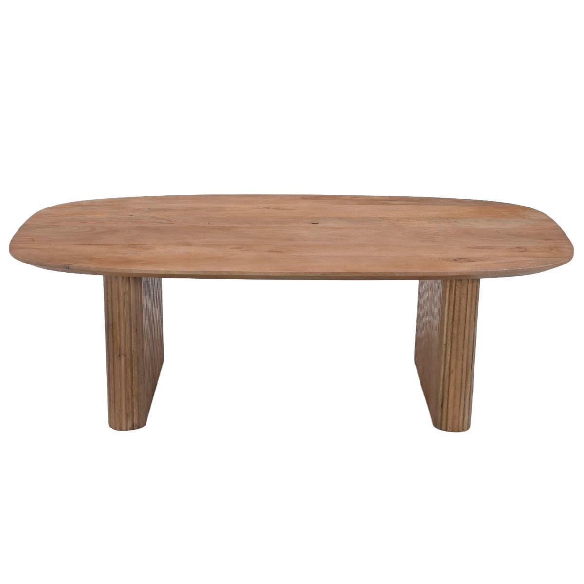 COUCHTISCH Dänisch oval natur Holz 120x70x38 cm - Juro - Braun, Holz (120/70/38cm) - Giga Meubel