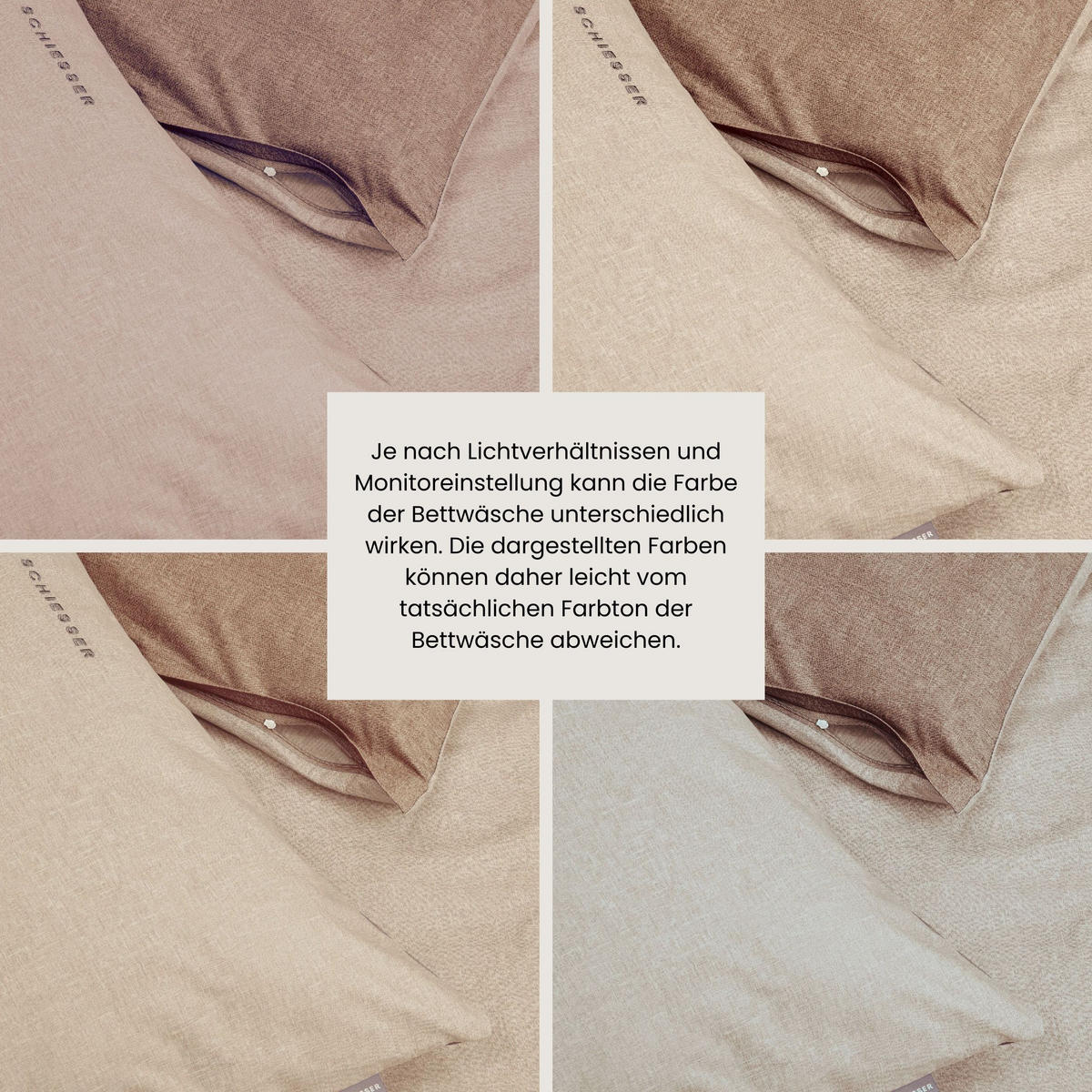 BETTWÄSCHESET Doubleface - Renforcé - 2-teilig - 135 x 200 cm - Sand - Sandfarben, Textil (135/200cm) - SCHIESSER