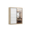 SCHIEBETÜRENSCHRANK - Tess 03 Sonoma + Weiß - Weiß/Sonoma Eiche, Holzwerkstoff/Metall (183/218/61cm) - Möblo