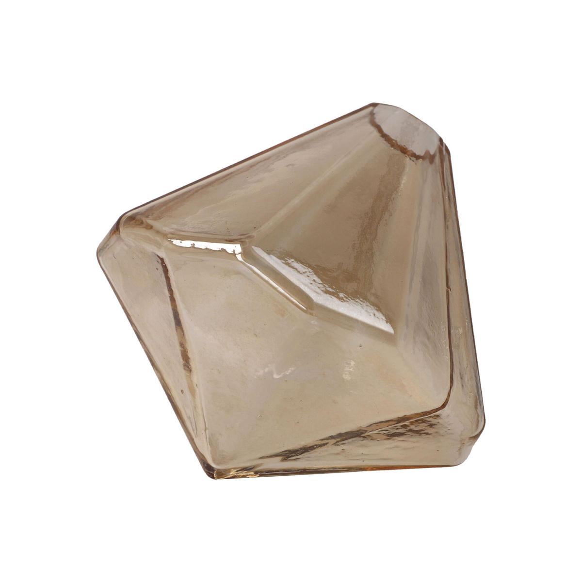 VASE Diamond Shiny Sand, Glas, 12 cm - Beige, Glas (12cm) - Goebel