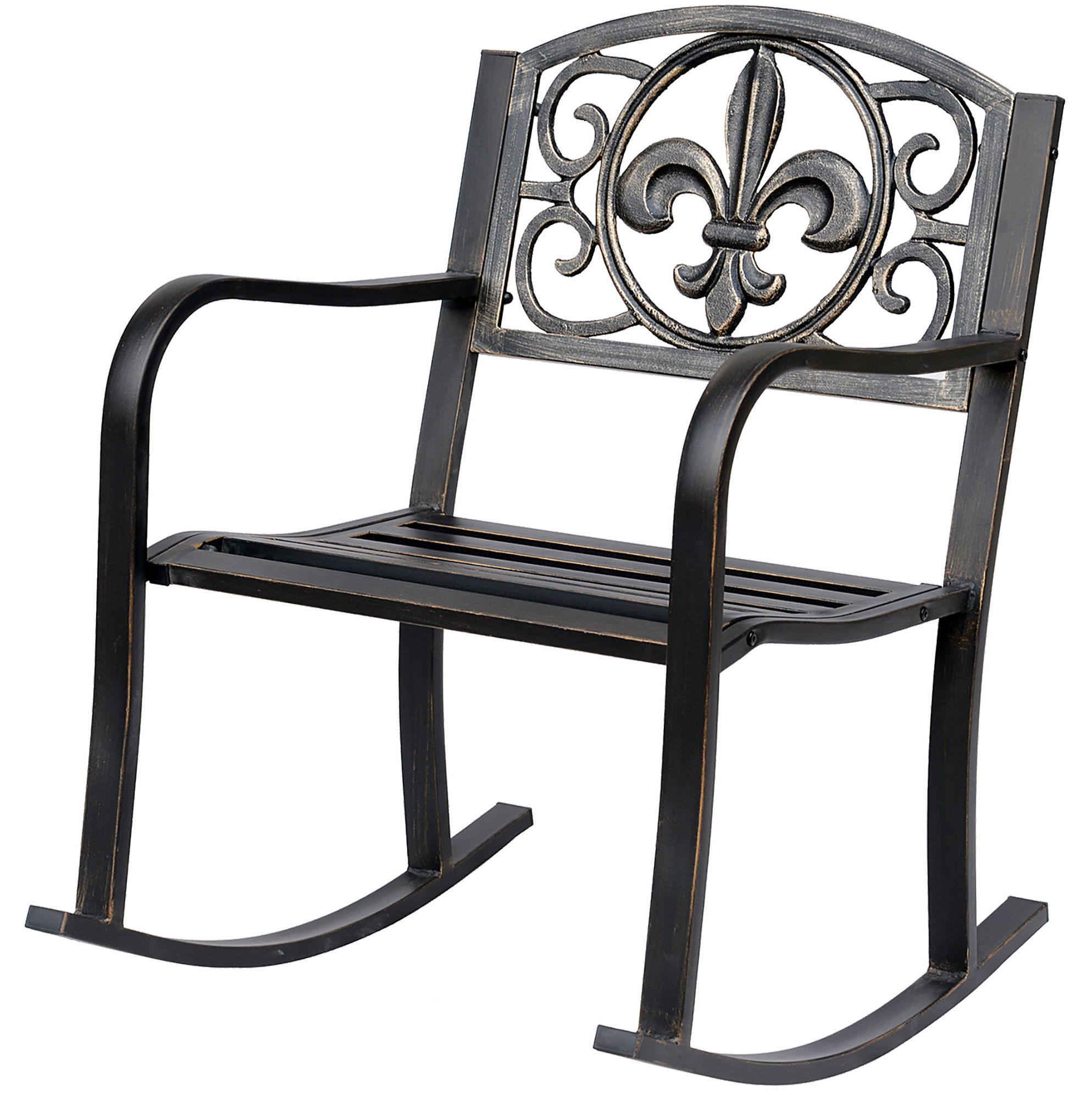 GARTEN-SCHAUKELSTUHL mit ergonomischer Form und Antik-Look aus Stahl, Bronze - Bronzefarben, Metall (73/85/60cm) - Redom