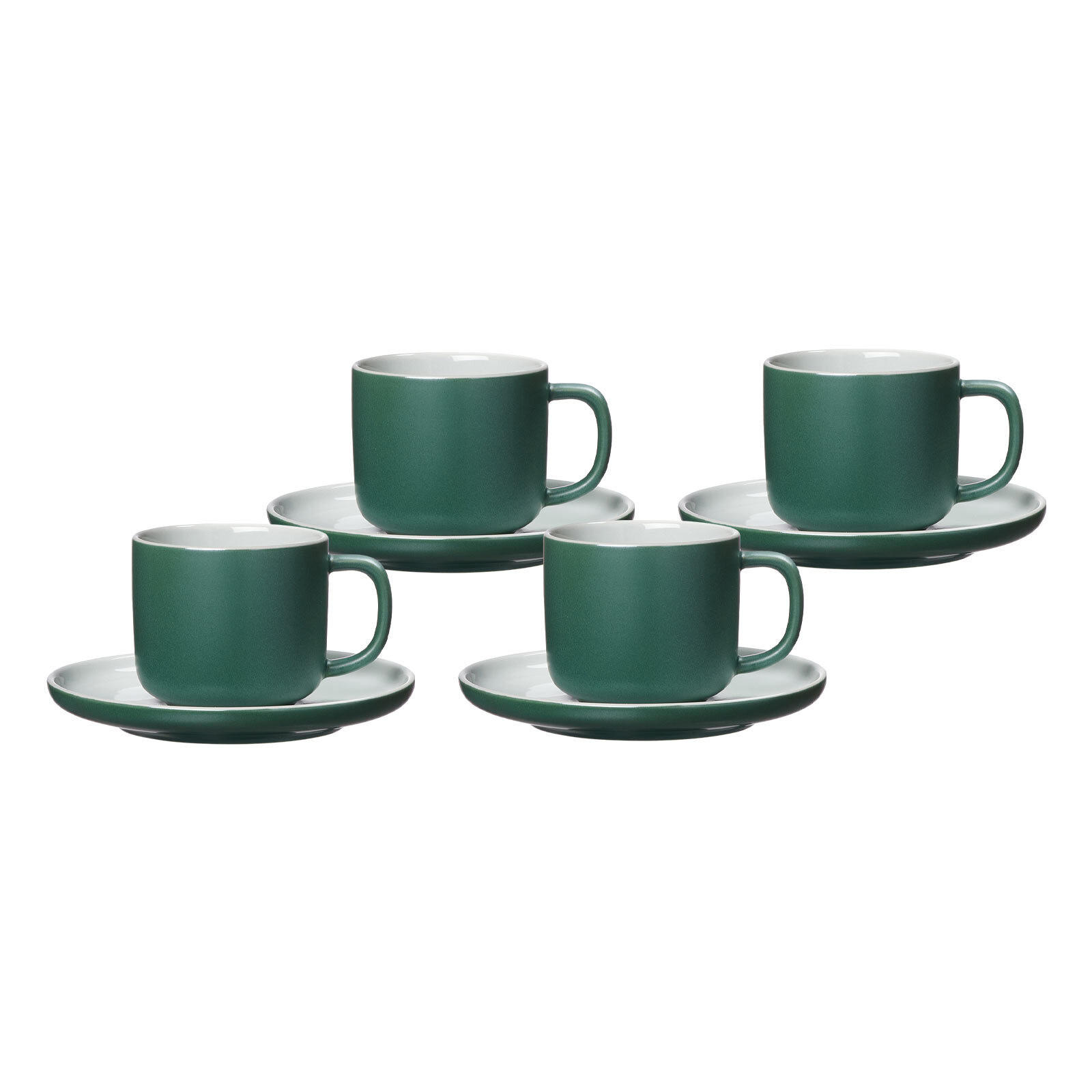 KAFFEETASSEN MIT UNTERTASSEN Jasper Grün 240 ml 4er Set - Grün, Keramik (15/9/15cm) - Ritzenhoff Breker