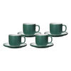 KAFFEETASSEN MIT UNTERTASSEN Jasper Grün 240 ml 4er Set - Grün, Keramik (15/9/15cm) - Ritzenhoff Breker