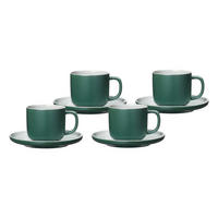 KAFFEETASSEN MIT UNTERTASSEN Jasper Grün 240 ml 4er Set - Grün, Keramik (15/9/15cm) - Ritzenhoff Breker