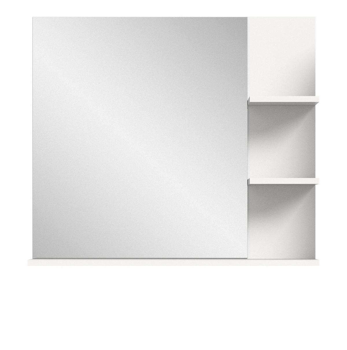 SPIEGEL Badezimmer weiß 80 cm, Wandspiegel mit Regal - Weiß, Holzwerkstoff/Metall (82/56/34cm) - Inn.Furn