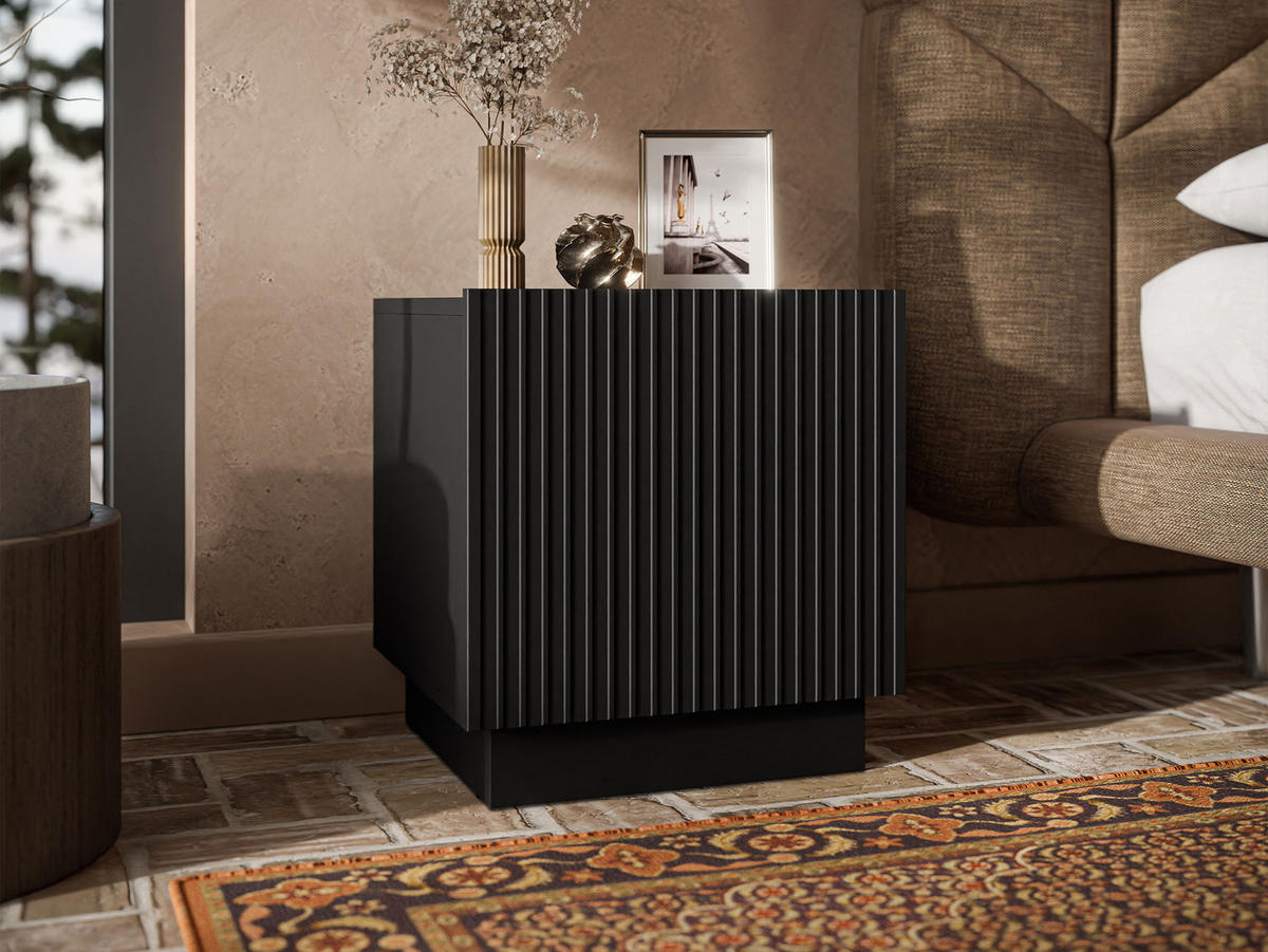 NACHTTISCH-SET Liverti 1D (2 Stück) - Schwarz, Holzwerkstoff/Kunststoff (45/47/42cm) - MIRJAN24