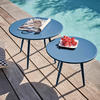 GARTEN-LOUNGETISCH 2-tlg., Pazifikblau - Dunkelblau, Metall (90/50/34cm) - Oviala