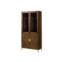 VITRINE Mango 99x40x200 braun geölt DIAMOND #215 - Braun, Holz (99/200/40cm) - Massivmoebel24
