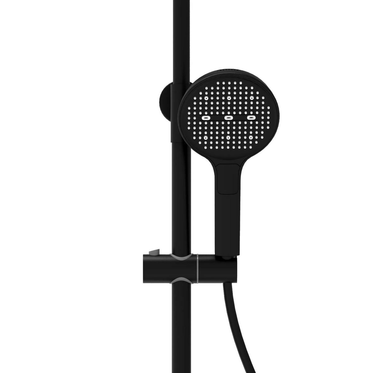 DUSCHGARNITUR Rea Creo Black - Schwarz, Metall (15.5/128/37cm) - REA