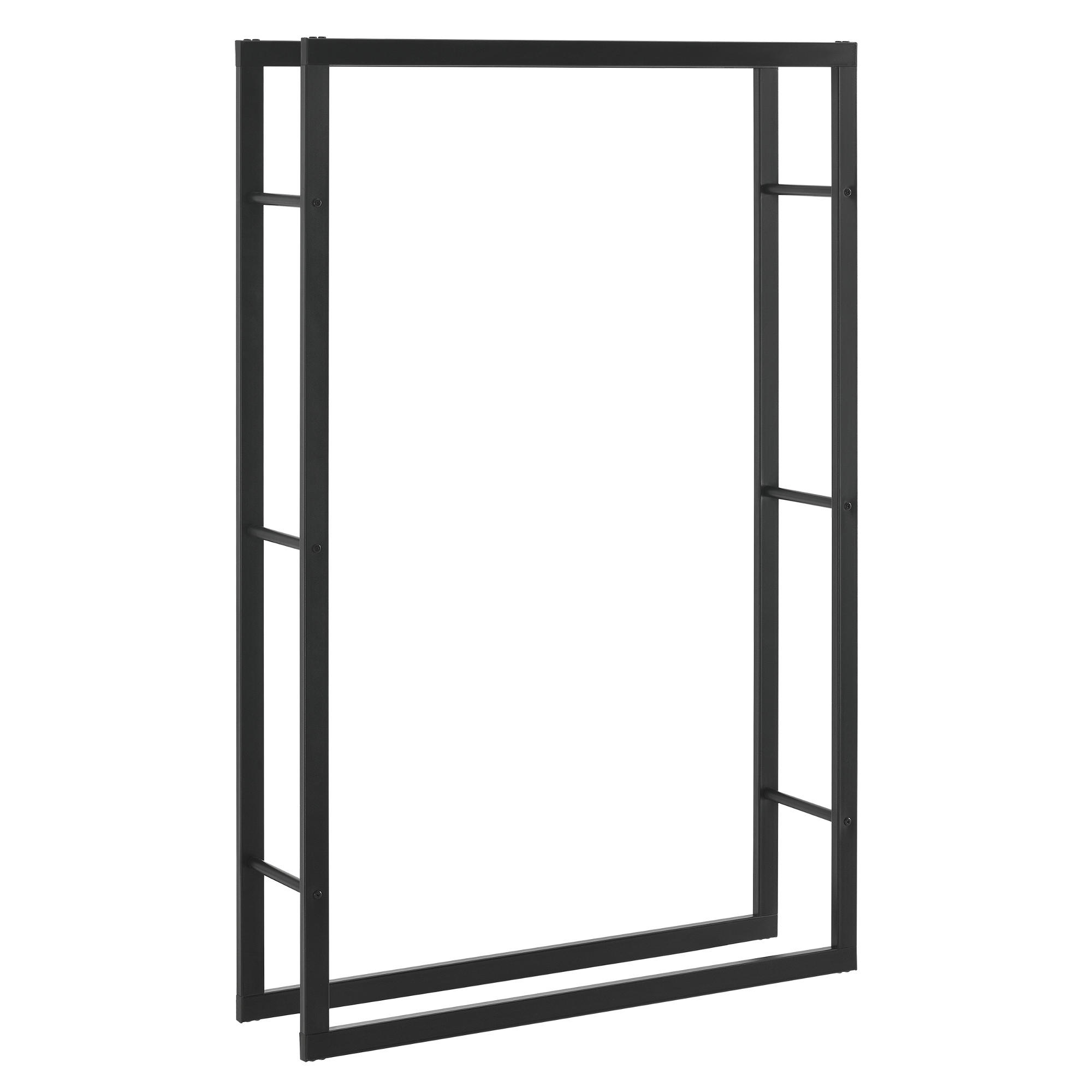 KAMINHOLZREGAL Täby - Schwarz, Metall (100/150/25cm) - [en.casa]