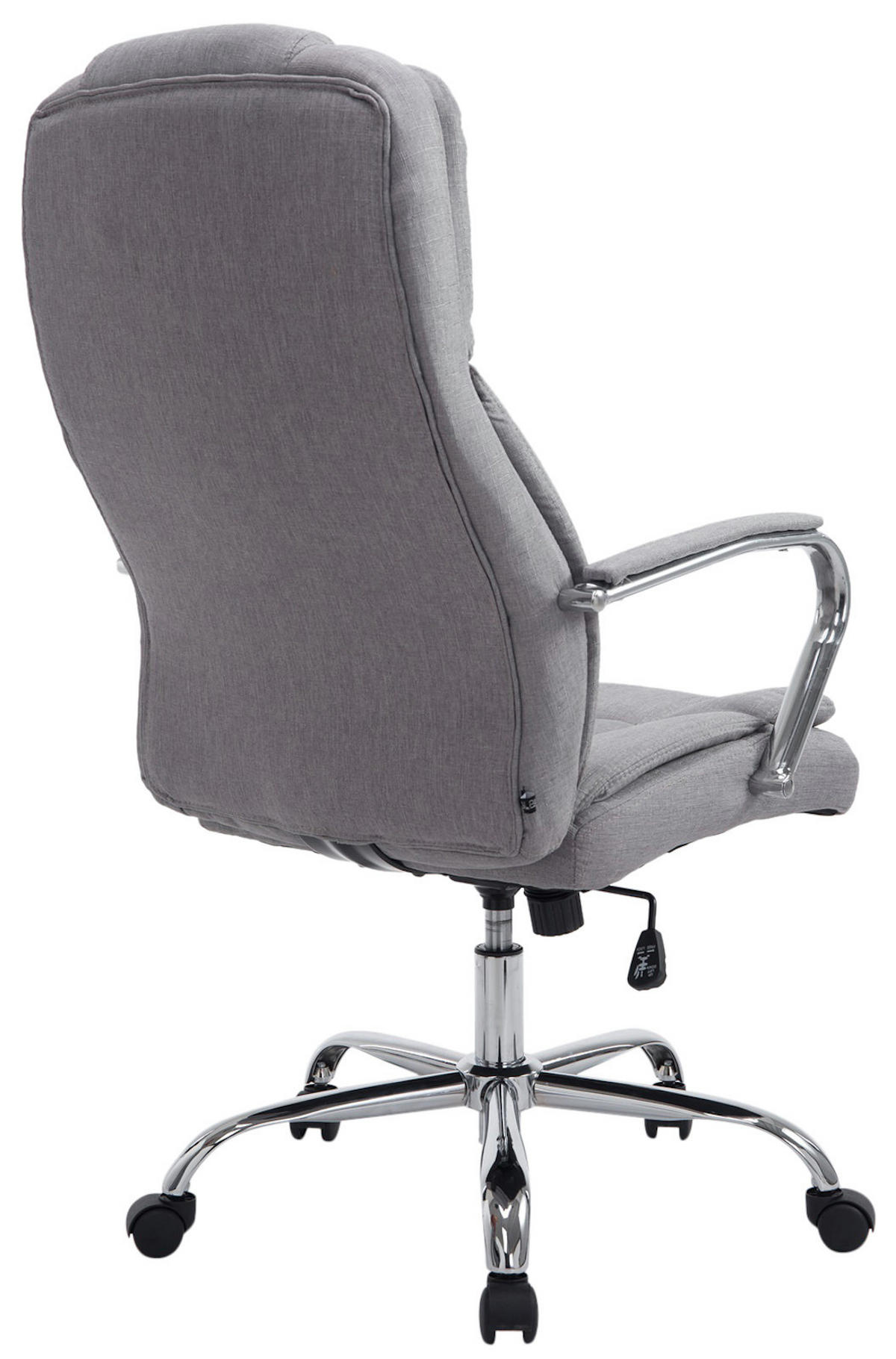 BÜROSTUHL JUBEL Stoff 115x62x70 Grau Stoff Metall - Grau, Textil/Metall (62/115/70cm) - DELUKE