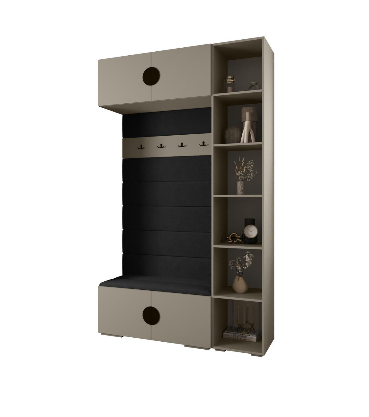 GARDEROBEN-SET 236,7/140/47 - Kaschmir/Goldfarben, Holz/Kunststoff (140/236.7/47cm) - Abiks Möbel