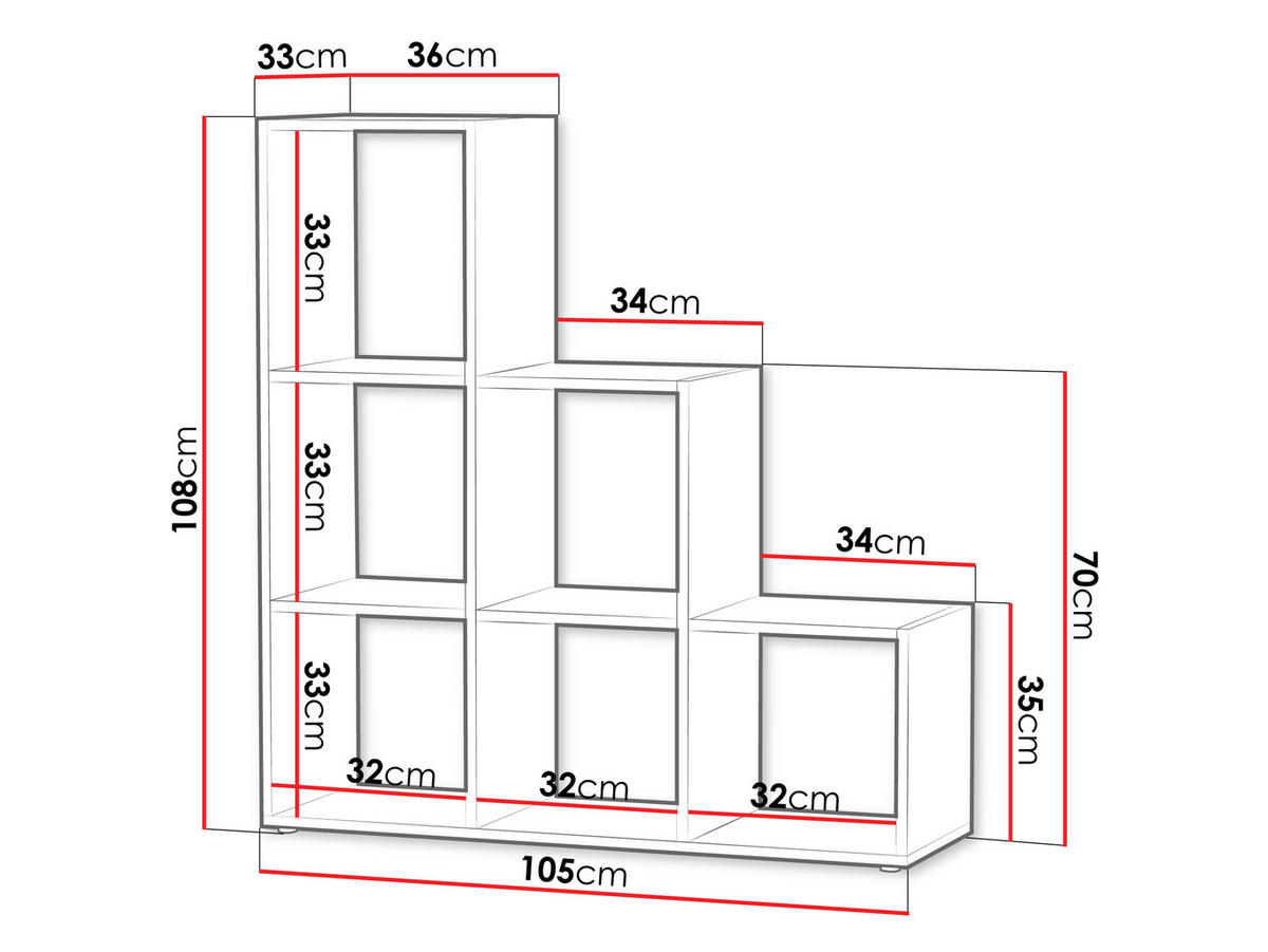 STANDREGAL Trio 011 - Weiß, Holzwerkstoff (105/108/33cm) - MIRJAN24
