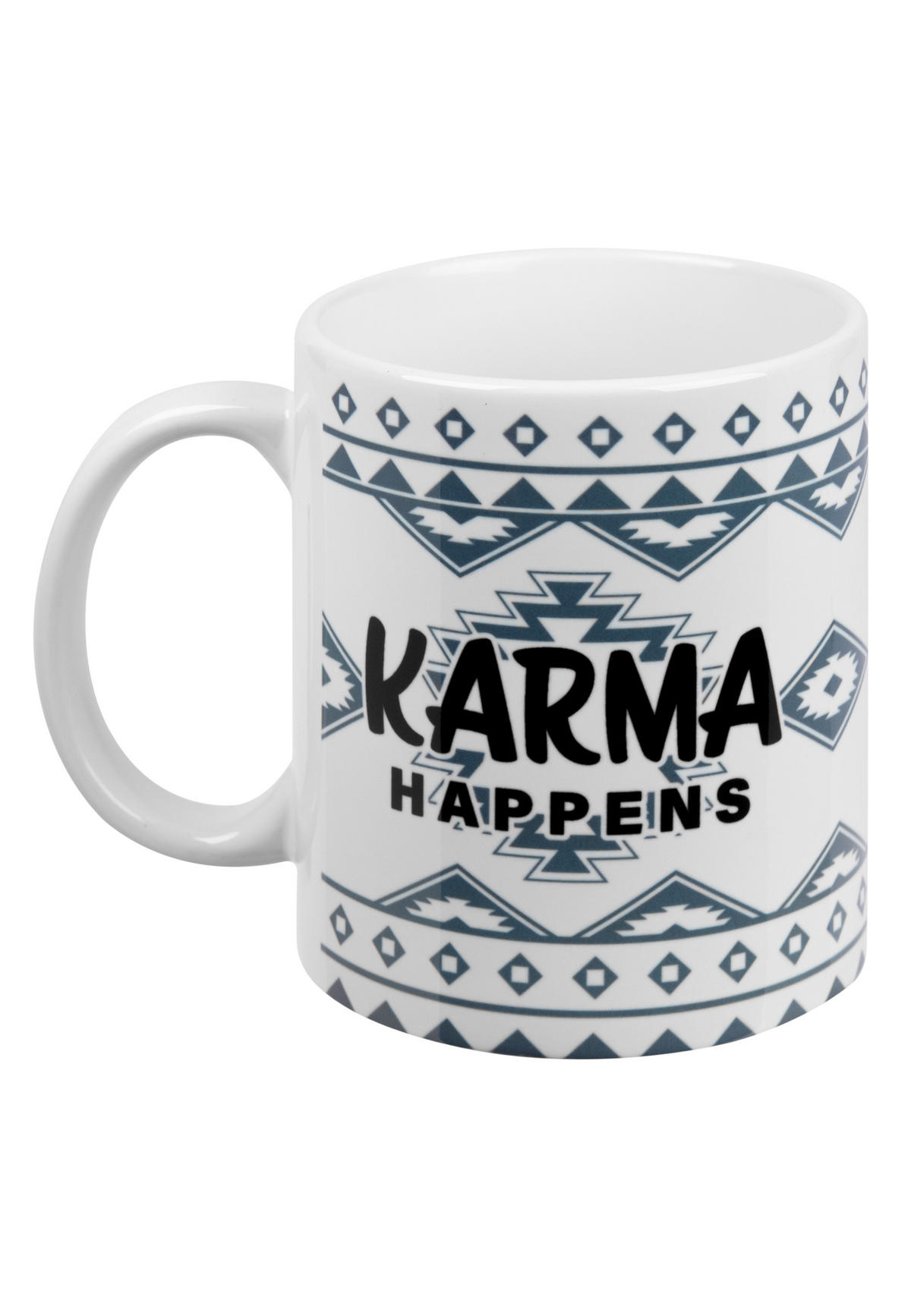 KAFFEEBECHER Karma happens Weiß 320 ml - Weiß, Keramik (0.32L) - United Labels