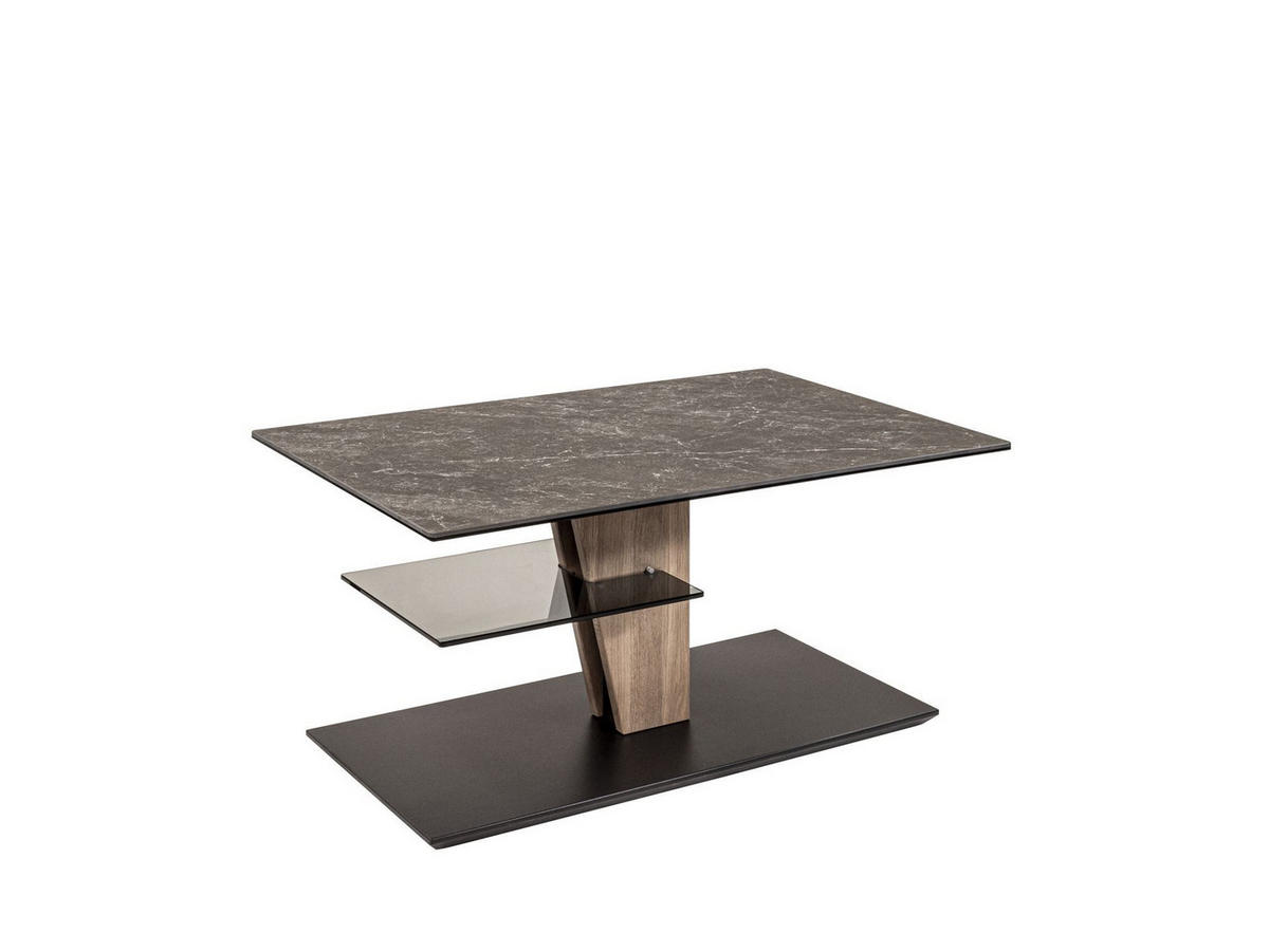 FUNKTIONSTISCH Celle 100x60x47 höhenverstellbar Wildeiche/Nero - Schwarz, Keramik (100/60/47cm) - 58aufmkessel