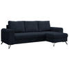 ECKSOFA Hugo Cord Dunkelblau - Schwarz/Dunkelblau, Textil/Metall (242/140cm) - MKS