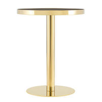BEISTELLTISCH rund Grau/Gold Marmoroptik Edelstahlgestell - Goldfarben/Grau, Holzwerkstoff (60/60/73.3cm)