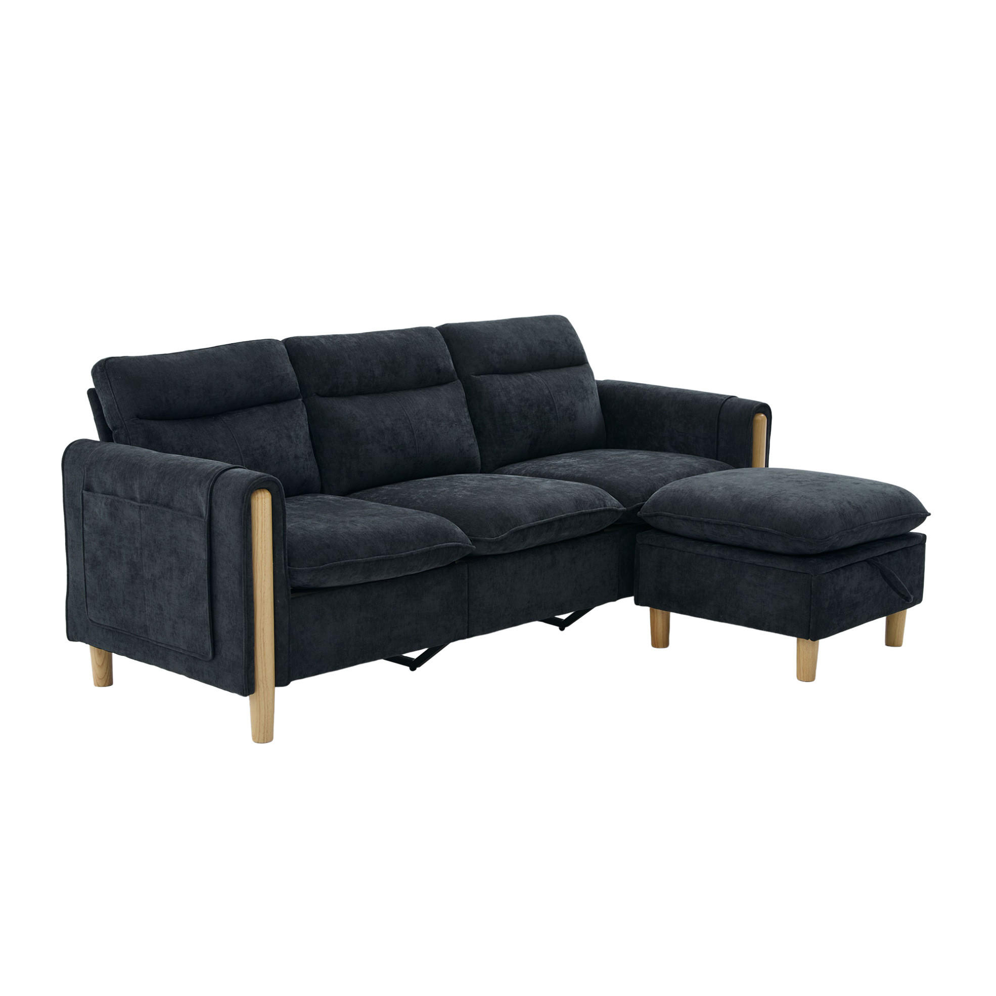 Meubliv Sofa Schwarz 201x77 cm