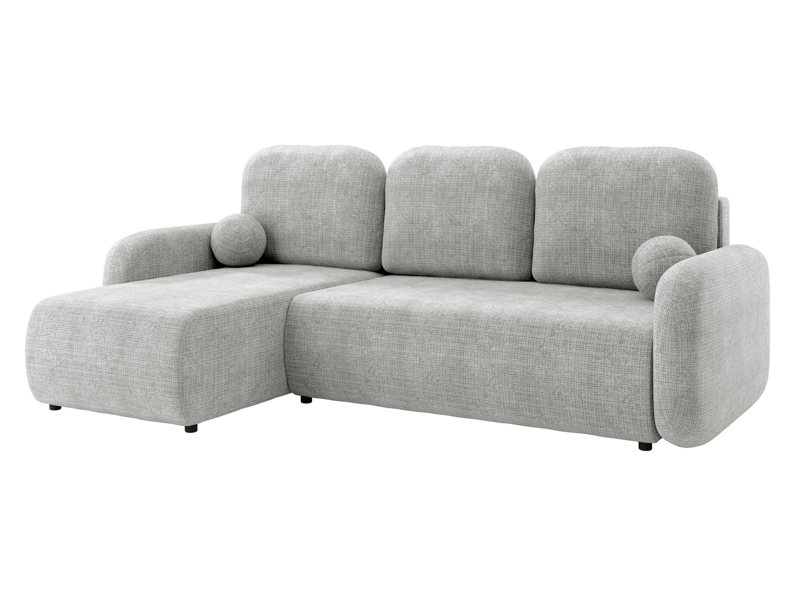 ECKSCHLAFSOFA Gizefa - Hellgrau/Schwarz, Holz/Kunststoff (233/147cm) - MIRJAN24