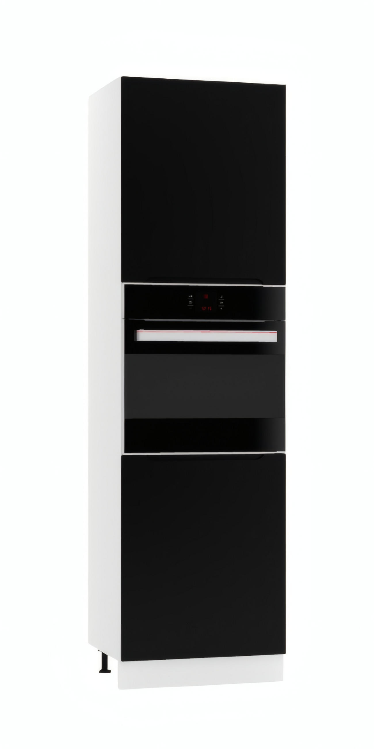 MIKROWELLENUMBAUSCHRANK D60PK/2133 PL - Zivora - Elegante Geräte-Integration - Schwarz, Holz (60/213.3/56cm) - ROYAL24_MARKT