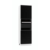 MIKROWELLENUMBAUSCHRANK D60PK/2133 PL - Zivora - Elegante Geräte-Integration - Schwarz, Holz (60/213.3/56cm) - ROYAL24_MARKT