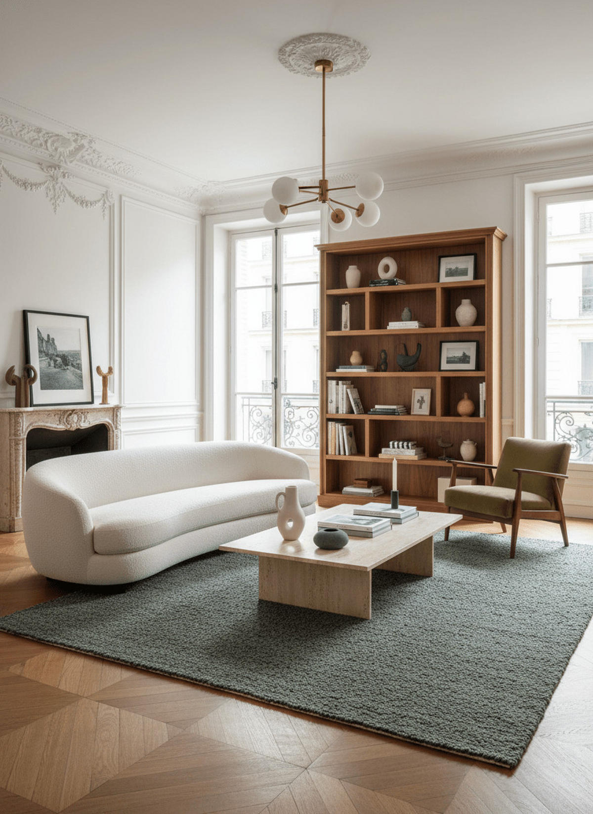 SCHLINGENTEPPICH im natürlichen Stil grün - Grün, Textil (200/290cm) - AFK Living