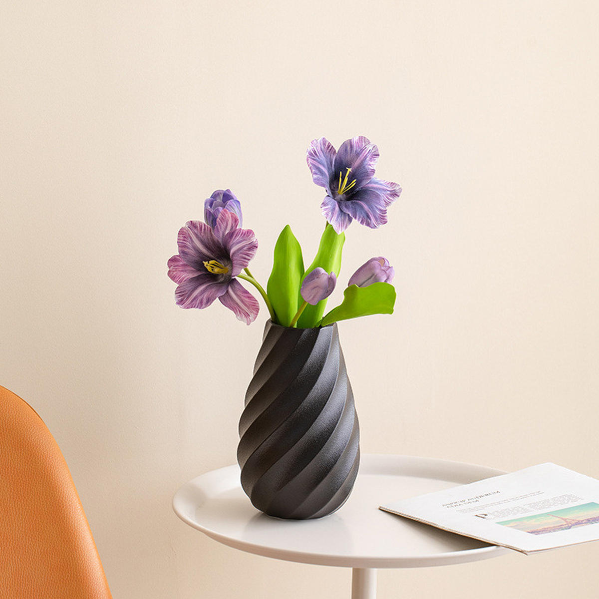 VASE 25 x 12 cm Keramik - Schwarz, Keramik (25.5cm) - LIBRATON