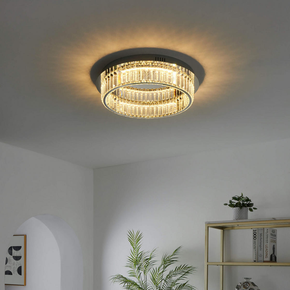 DECKENLEUCHTE Pezzati, Silber/Chrom, 13cm - Chromfarben, Glas (13/50/13cm) - KOSILUM