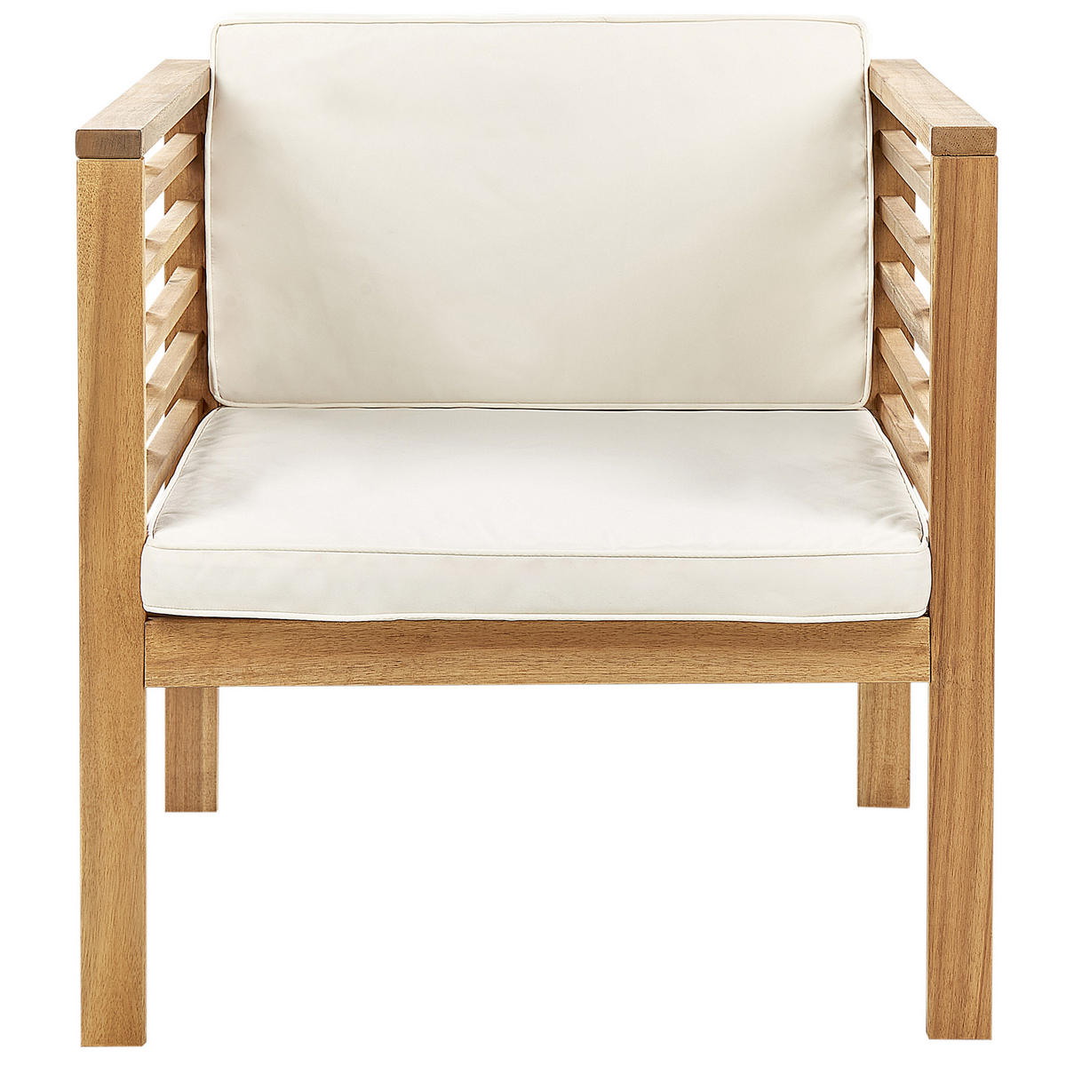 LOUNGE-SET 4-sitzer Akazienholz Cremeweiß Pacific - Creme, Holz - Beliani