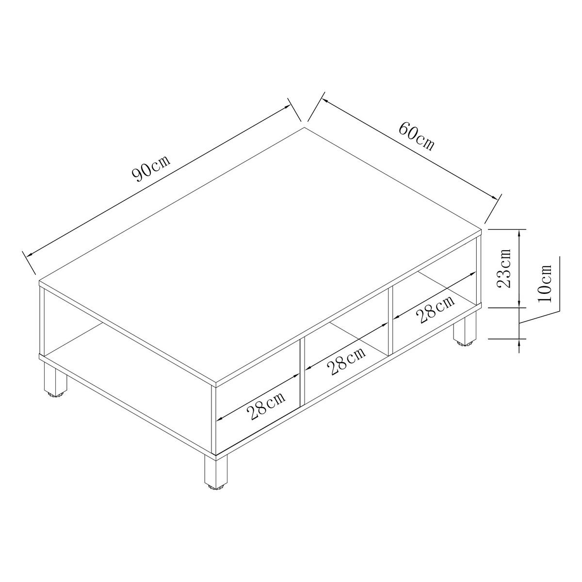 COUCHTISCH Leppävirta 33/90/60 cm - Schwarz, Holzwerkstoff (60/90/33cm) - [en.casa]