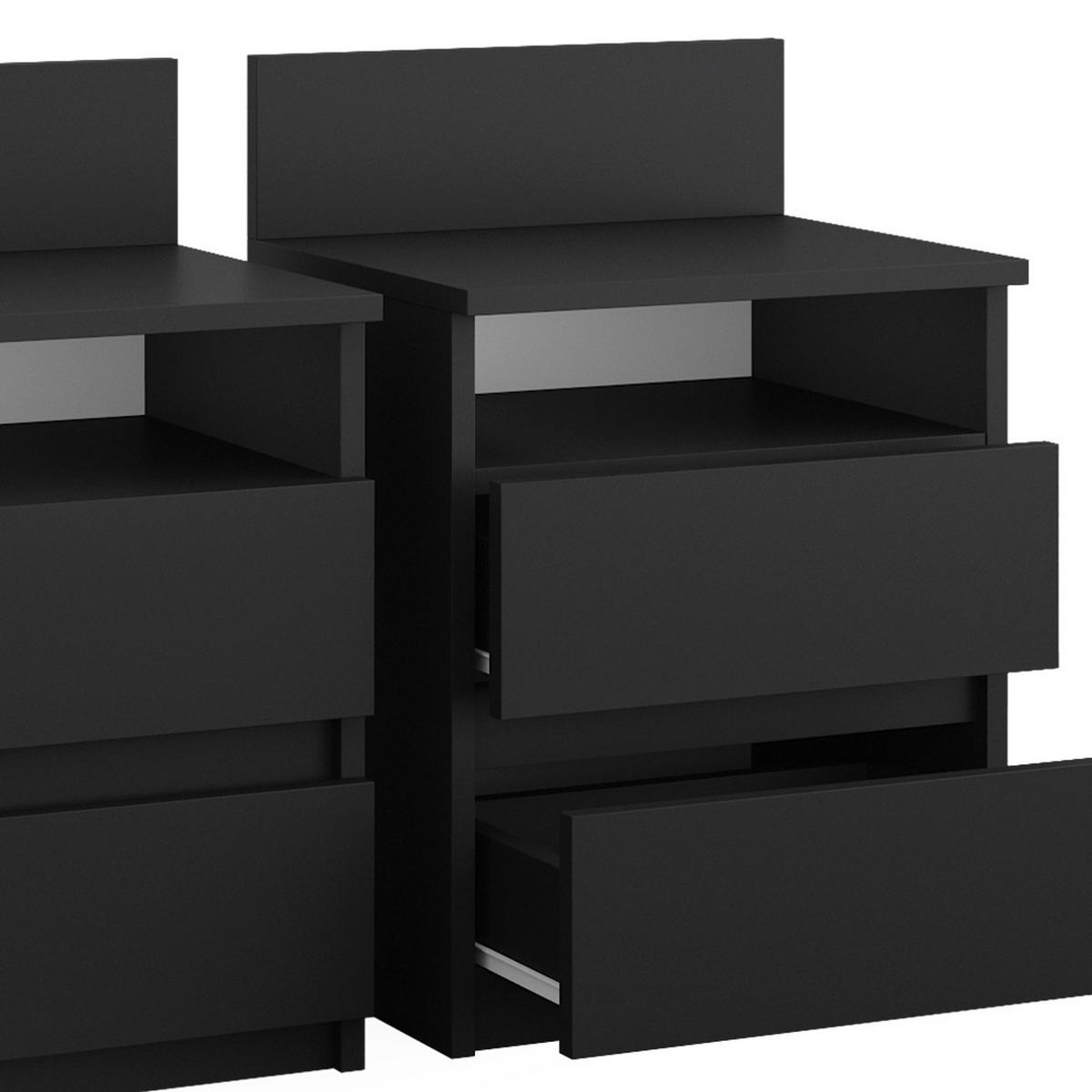 NACHTTISCH Monty Schwarz 39.6 x 59.1 cm 2er Set - Schwarz, Holzwerkstoff (32.3/59.1/39.6cm) - Vicco