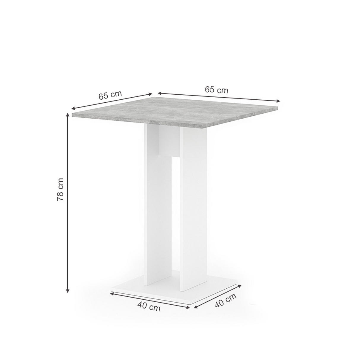 ESSTISCH Repose Beton 65 x 65 cm - Grau, Holzwerkstoff (65/65/78cm) - Vicco