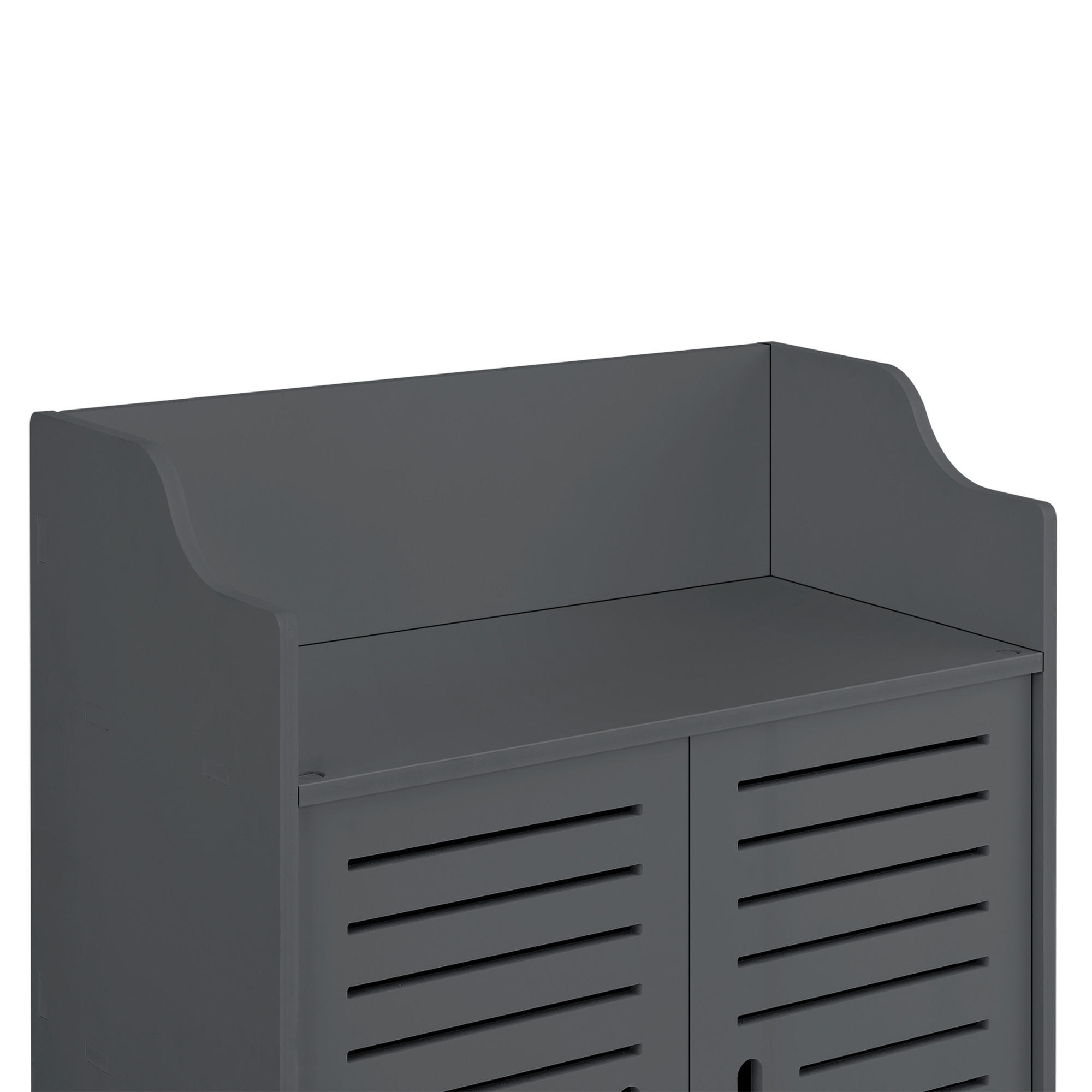 BADEZIMMERSCHRANK Trosa - Dunkelgrau, Kunststoff (45/62/25cm) - [en.casa]