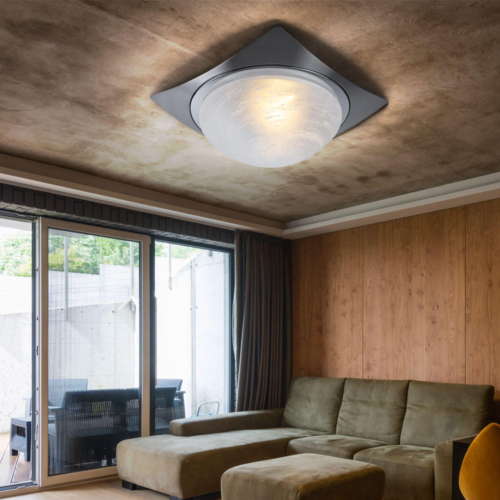 DECKENLEUCHTE Alabaster Schwarz gebürstet - Schwarz, Metall (26/26/26cm) - Esto