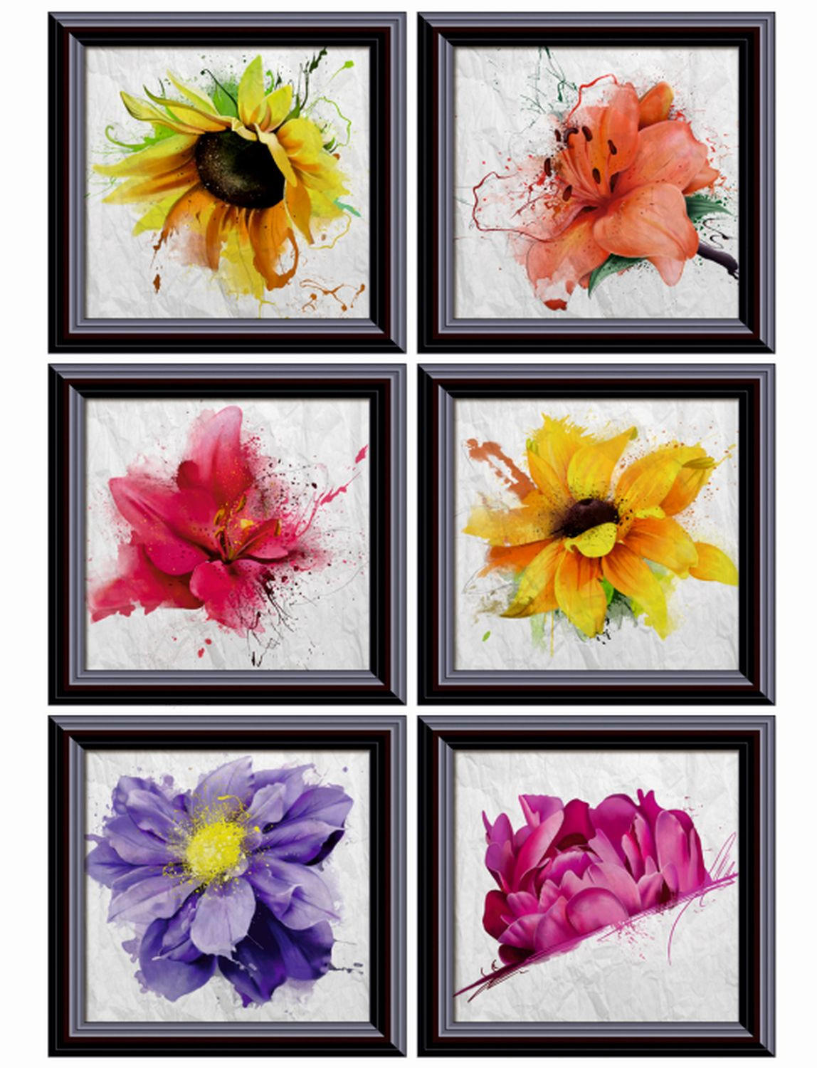WANDTATTOO Blumen 85 x 65 cm - Multicolor, Papier (85/65/65cm) - Sanders & Sanders
