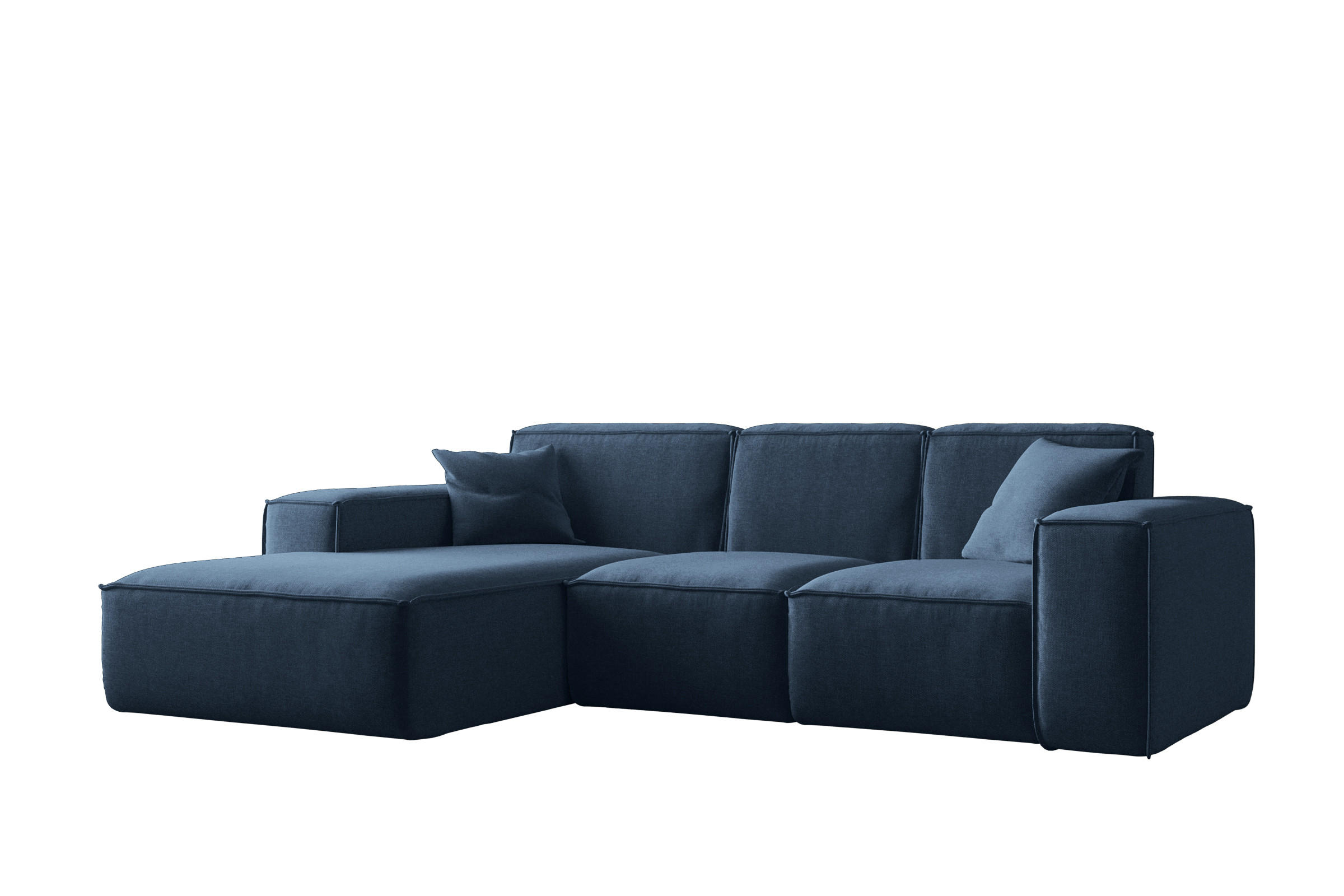 ECKSOFA L-Form Siena Stoff Maloy Marineblau Links - Dunkelblau, Holz (165/266cm) - Kaiser Möbel