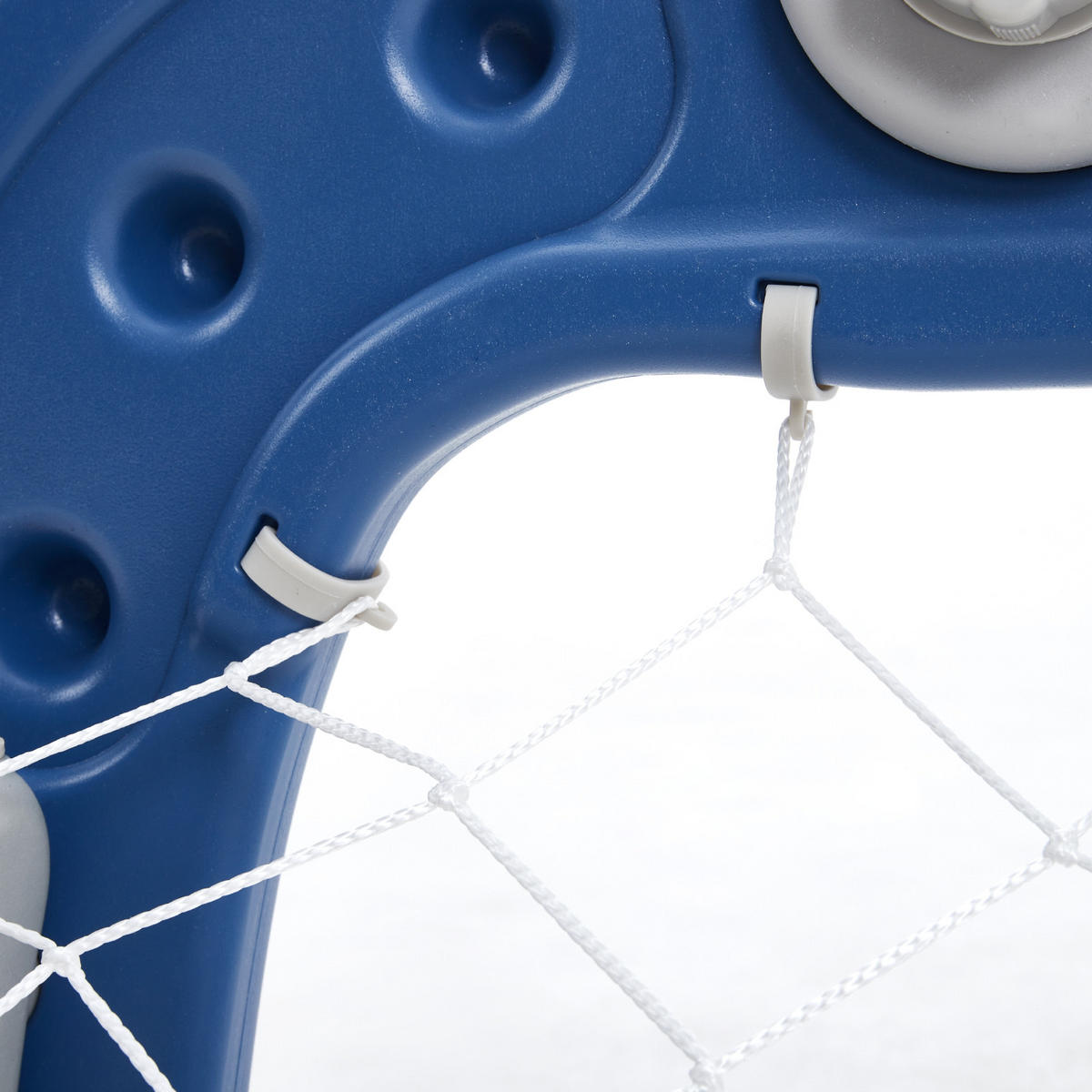 SPIELPLATZ 2 in 1 Basketballständer Fußballtor Höhenverstellbar Kunststoff - Blau/Weiß, Kunststoff (56/83/46cm) - Livingandhome