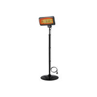 HALOGEN-HEIZUNG auf Standfuß Schwarz outdoortauglich und höhenverstellbar 2000 W - Schwarz, Kunststoff/Metall (51/210/51cm) - Purline