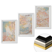 WANDBILDER 3er-Set - 40x60 cm Weißer Rahmen - Abstrakte Pastellmuster - Weiß, Kunststoff (40/60cm) - ArtPrintCave