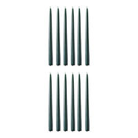 KERZE (12er-Set) Twin Flame konische Zwillingskerzen - Grün, Paraffin (4/31/2cm) - Butlers