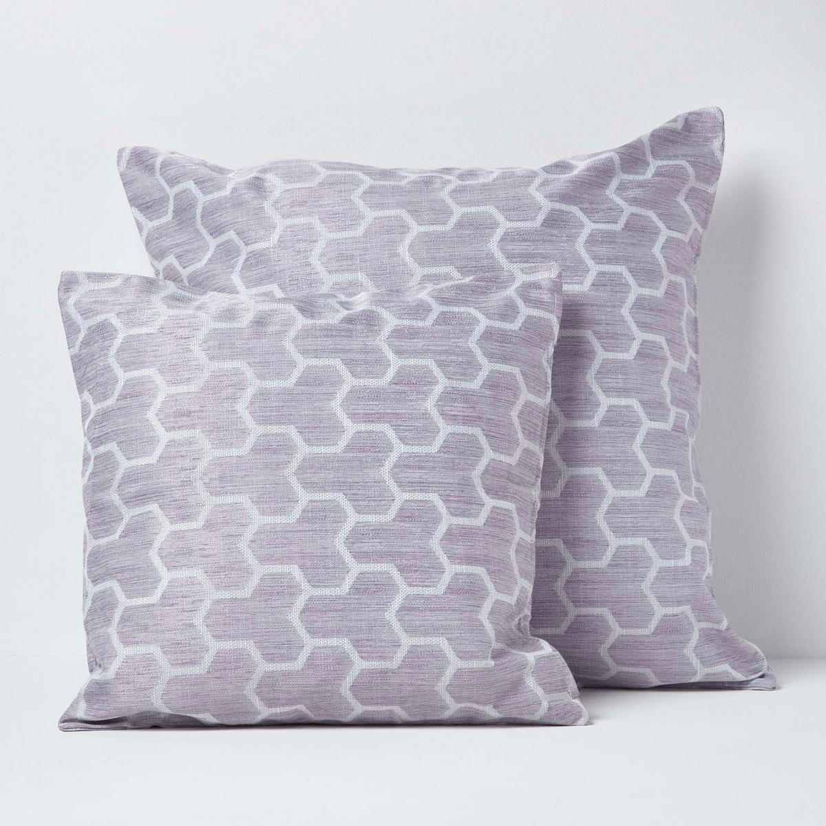 KISSENHÜLLE Jacquard geometrisch 45/45 cm - Flieder, Textil (45/45cm) - Homescapes
