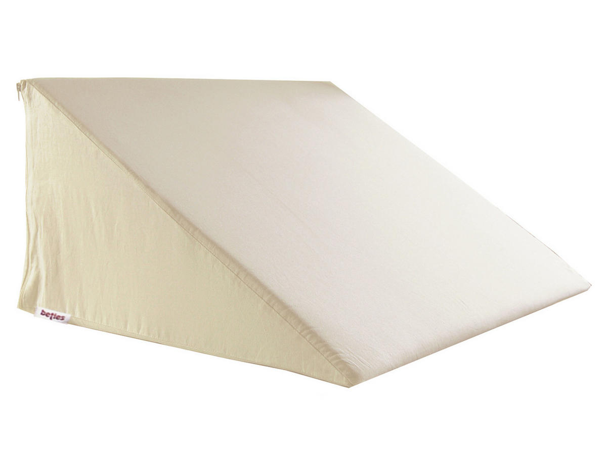KEILKISSENBEZUG Basic 100% Baumwolle natur 62/49/30 cm - Creme, Textil (62/49cm) - beties Heimtextil