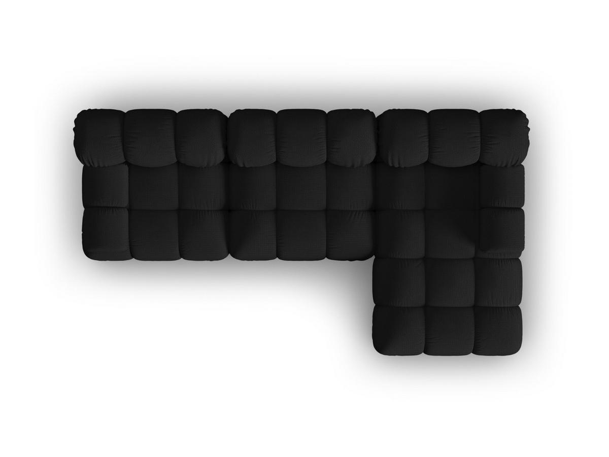 ECKSOFA modular rechts Bellis aus 3D-Stoff schwarz 4 Sitzplätze - Schwarz, Textil (155/282cm) - Micadoni