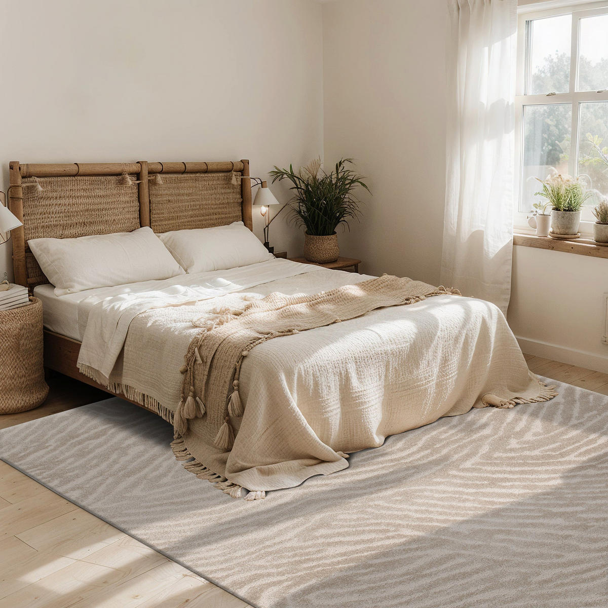 TEPPICH ultrafein mit Skulptureffekt beige - Beige, Textil (120/170cm) - AFK Living